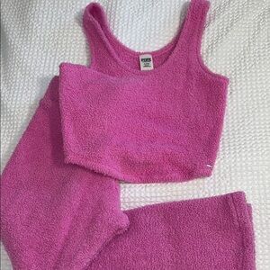 PINK Victoria's Secret Fuzzy Pink Pajama Set
